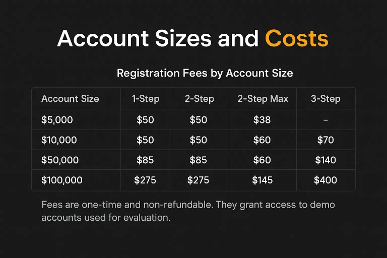 MyFundedFX Account Sizes